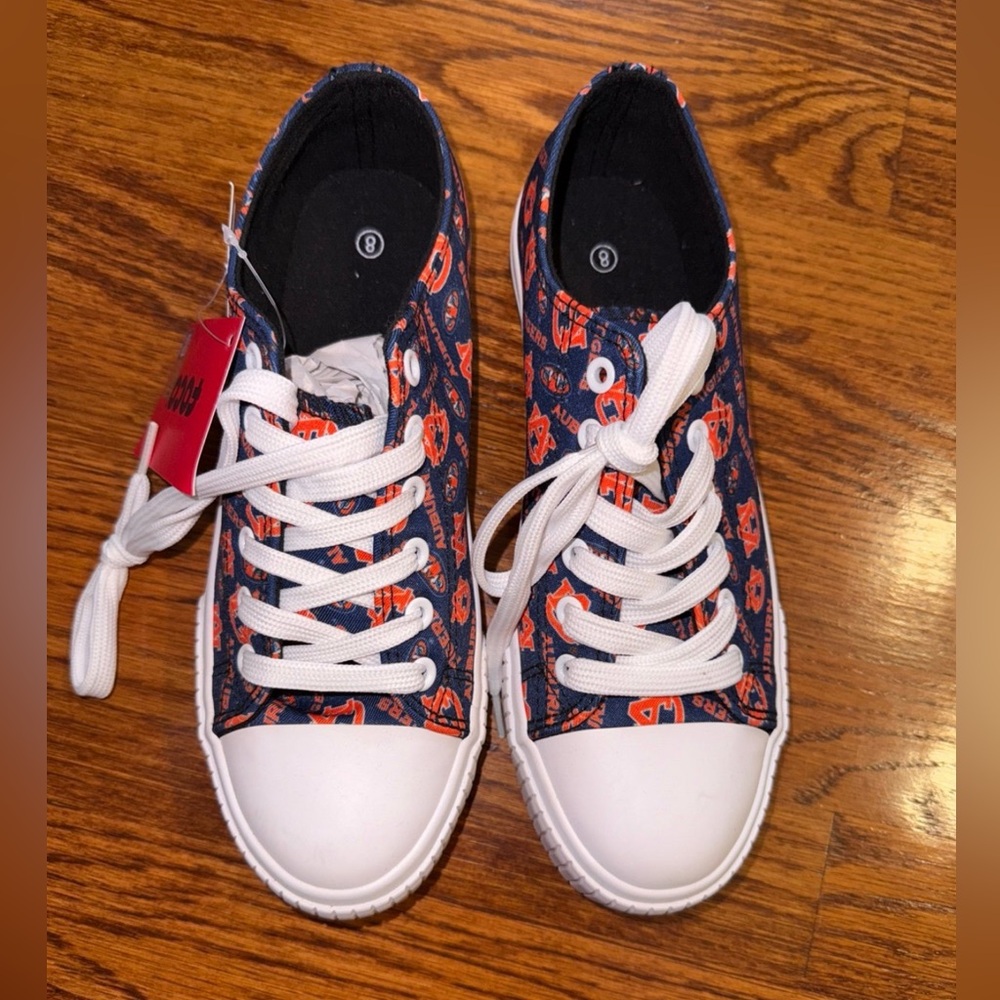 FOCO Auburn Tigers NCAA Sneakers Womens Blue Canvas Lace Shoe